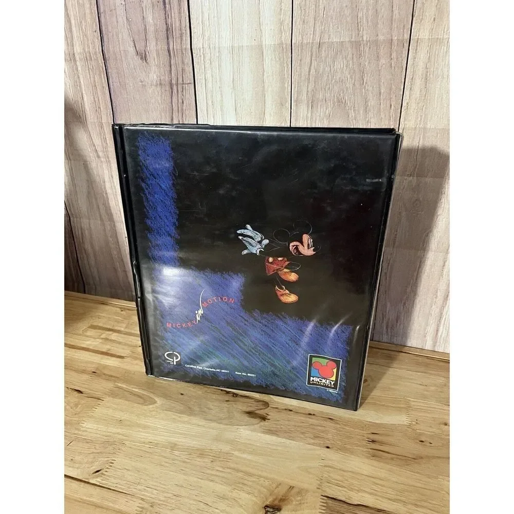 Vintage 90s Disney Mickey Mouse In Motion 3 Ring Binder w/ Folder & Pad